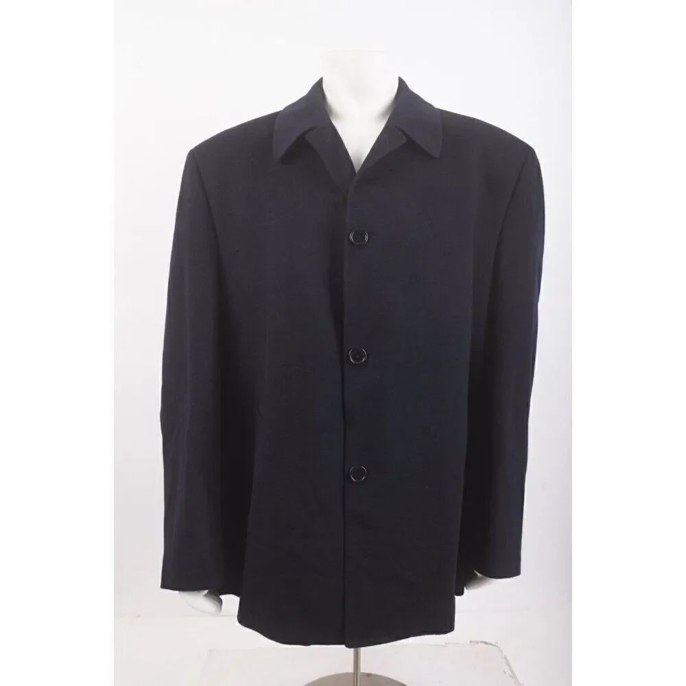 Tom James Loro Piana Mens Blazer Jacket Coat Storm System 50 Navy Blue wool